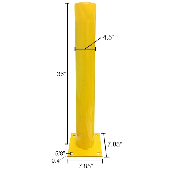 Electriduct ED 3ft Steel Pipe Safety Bollard Post- Yellow TC-V-BOLLARD-36-YL - main
